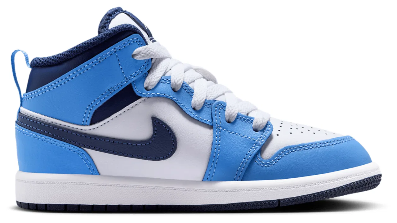 Кроссовки для мальчиков AJ 1 Mid Jordan, цвет Navy/Blue/White