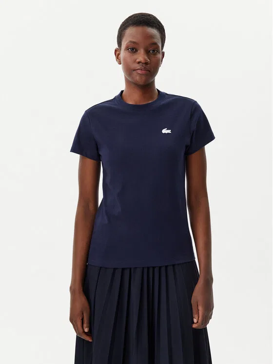Футболка Lacoste темно-синяя slim fit