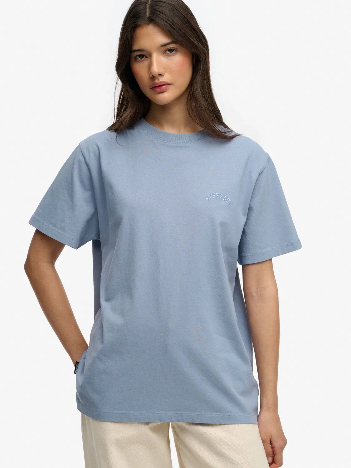 Футболка свободного кроя Essential Logo Loose Superdry, синяя — фото 2