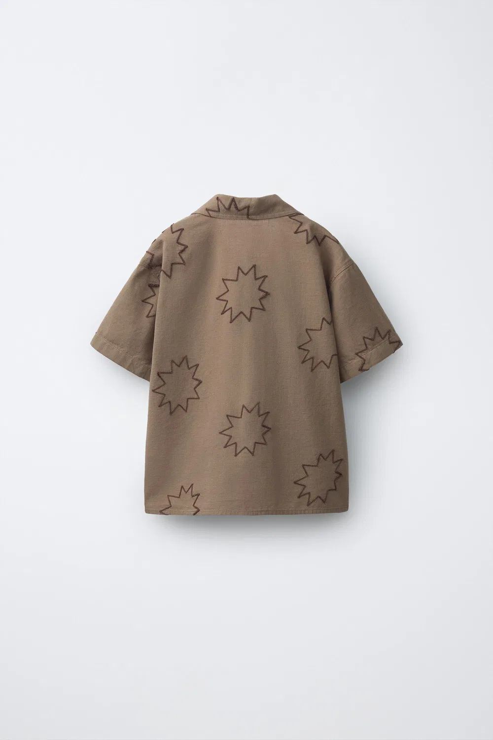 Вышитая летняя рубашка ZARA, Brown — фото 2