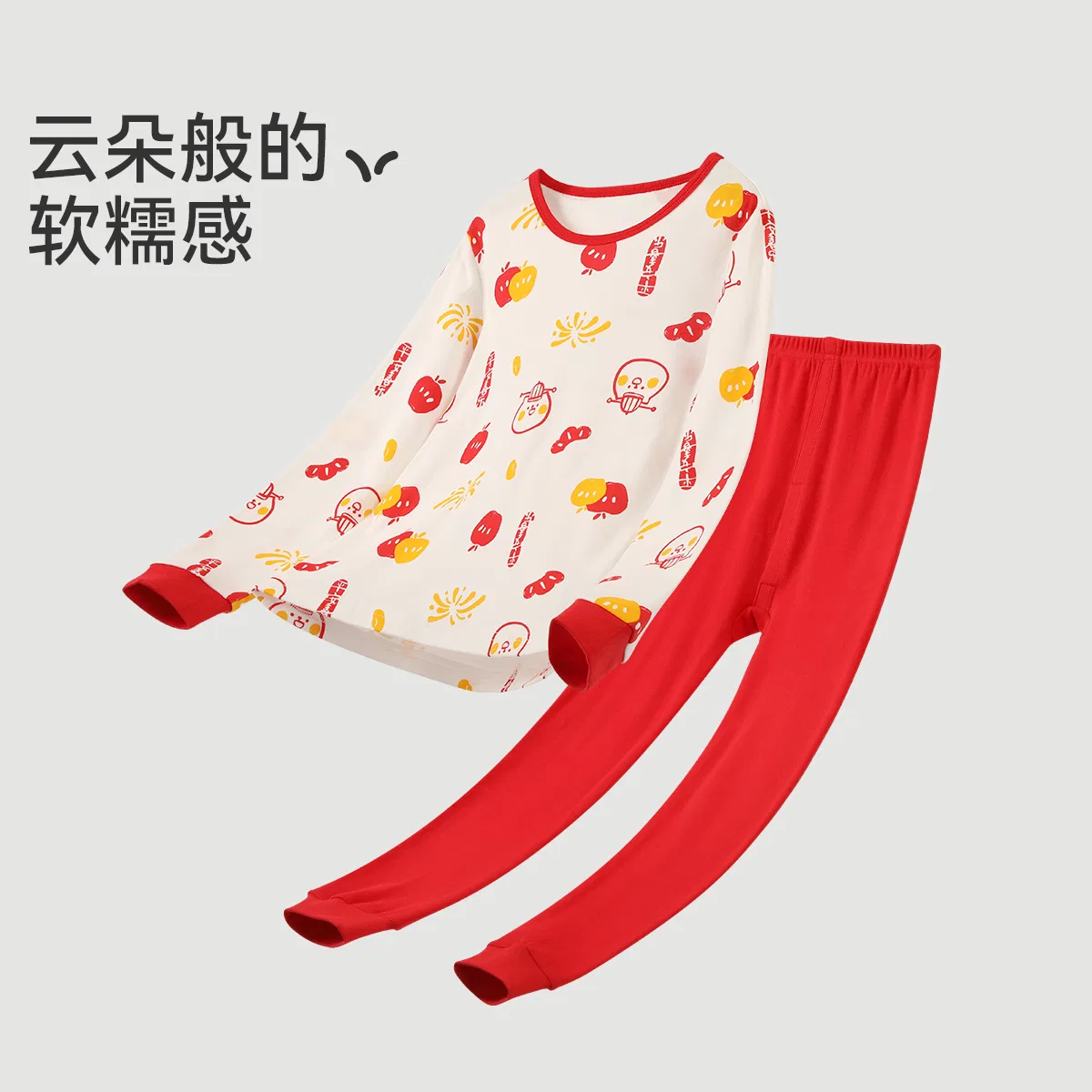 Детское комплект нижнего белья для мальчиков хлопковый Red bean, China Red — фото 4