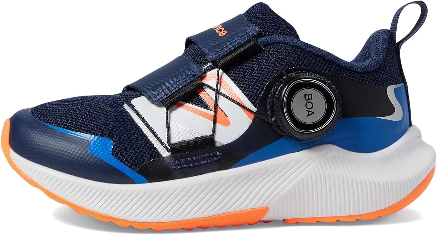 Детские кроссовки для девочек с технологией DynaSoft Reveal V4 Boa New Balance, Nb Navy/Hot Mango — фото 4
