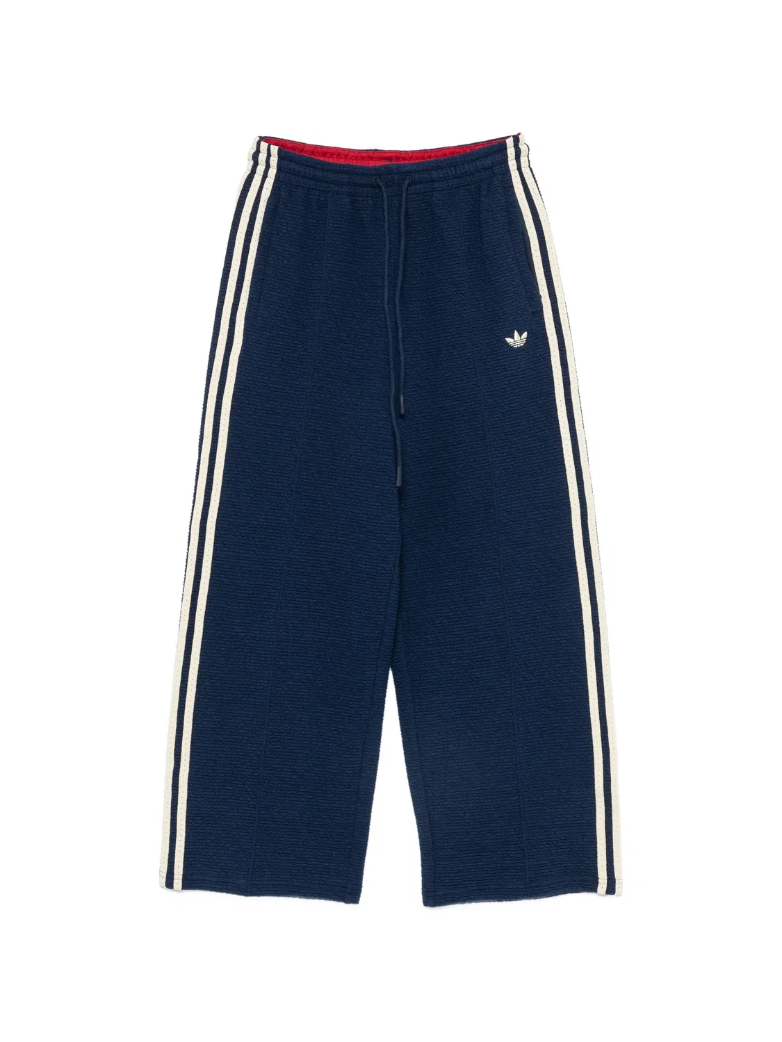 Спортивные брюки из жатой ткани с боковыми полосами Adidas, синий