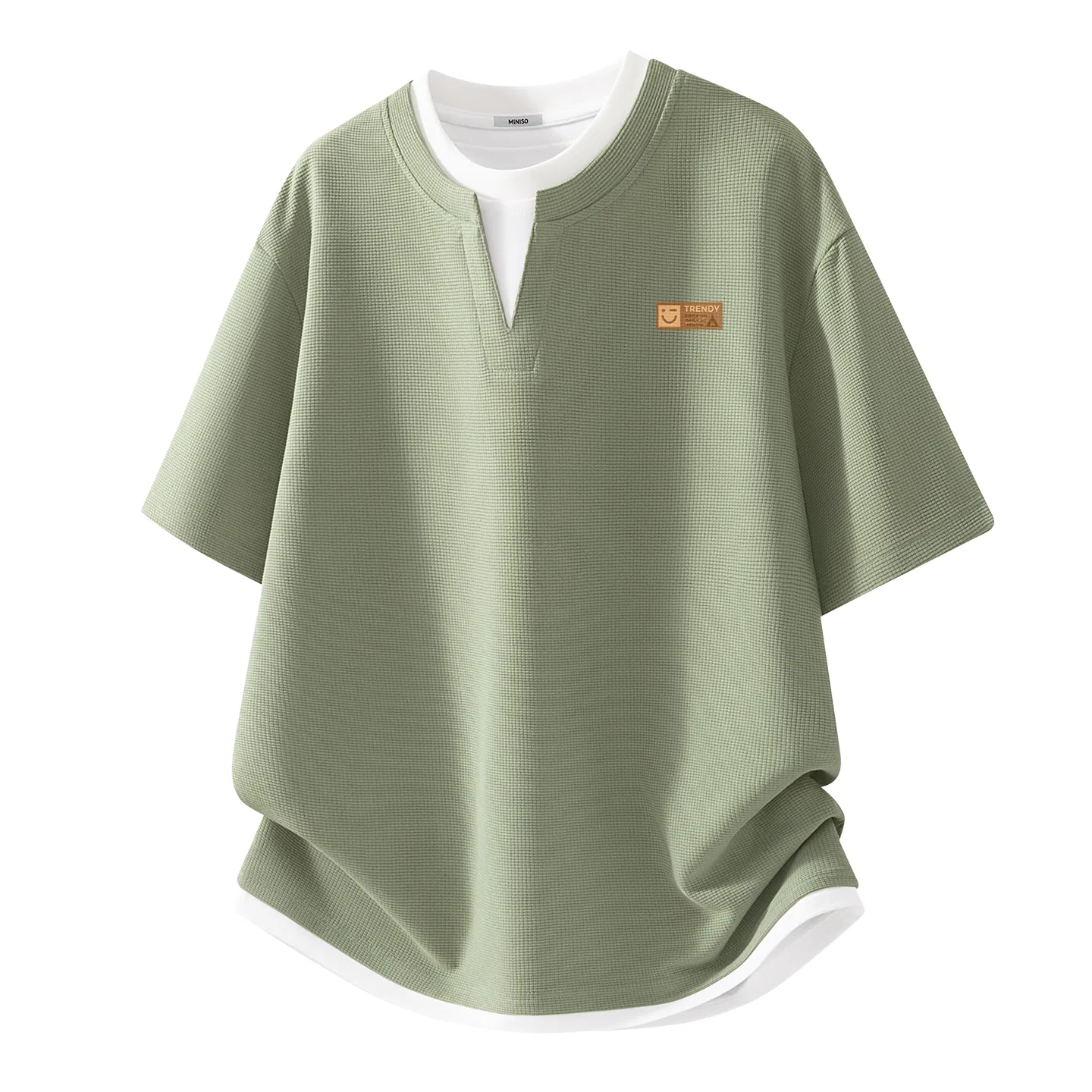 Детский комплект футболок с круглым вырезом MINISO, Palm Green