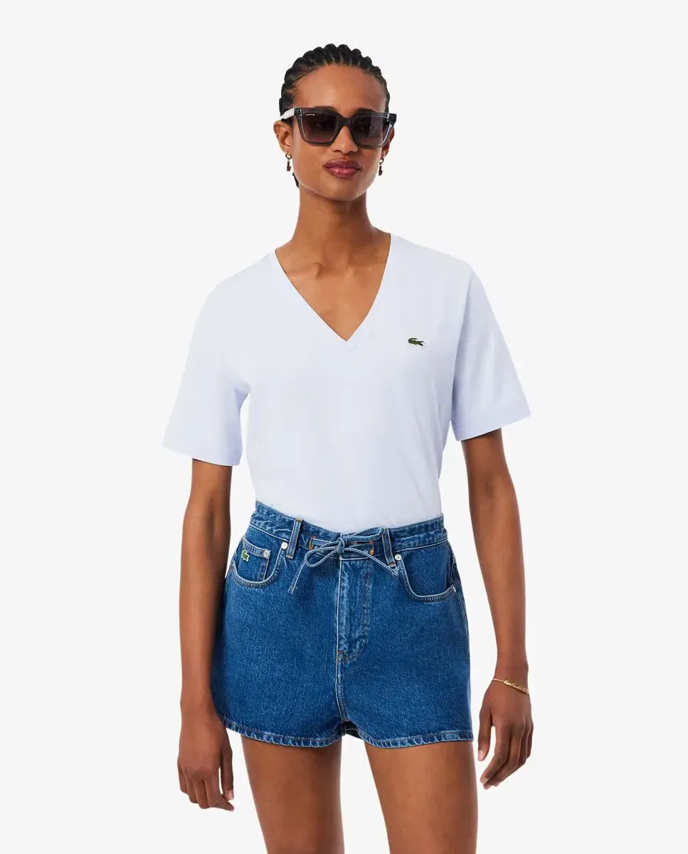 Футболка Lacoste Азул Кларо свободного кроя, хлопок, голубой