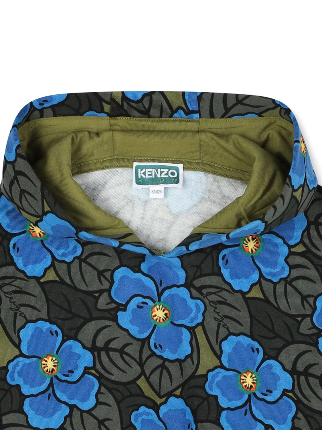 Худи с цветочный принтом Kenzo, зеленый — фото 2