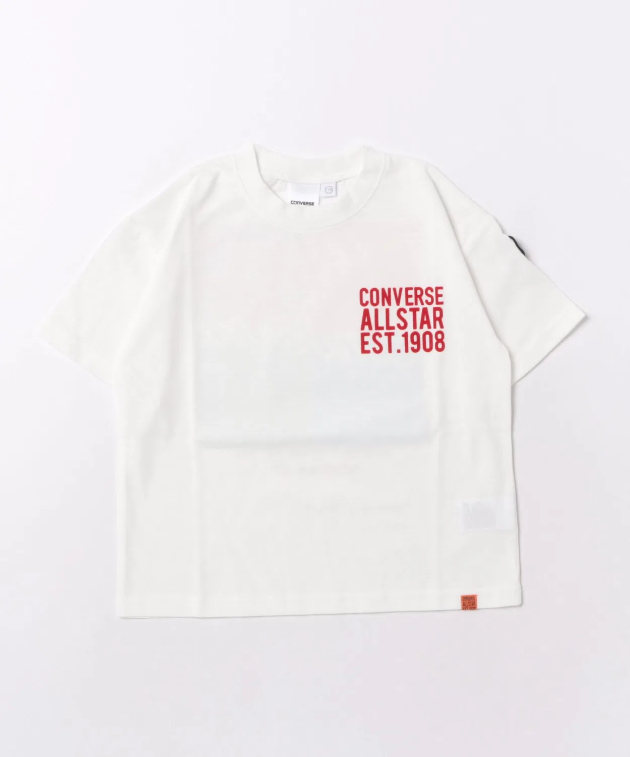 Детская футболка с принтом Wide T-Shirt CONVERSE, Off White — фото 2