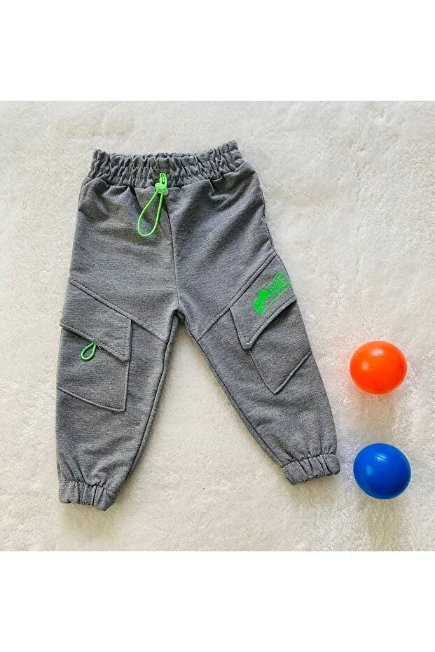 Детские спортивные штаны для девочек с принтом Bediş Baby Clothes, Gray