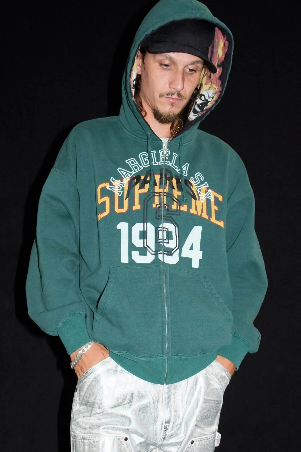 Толстовка Supreme x MM6 Maison Margiela Zip Up, темно-зеленый — фото 2