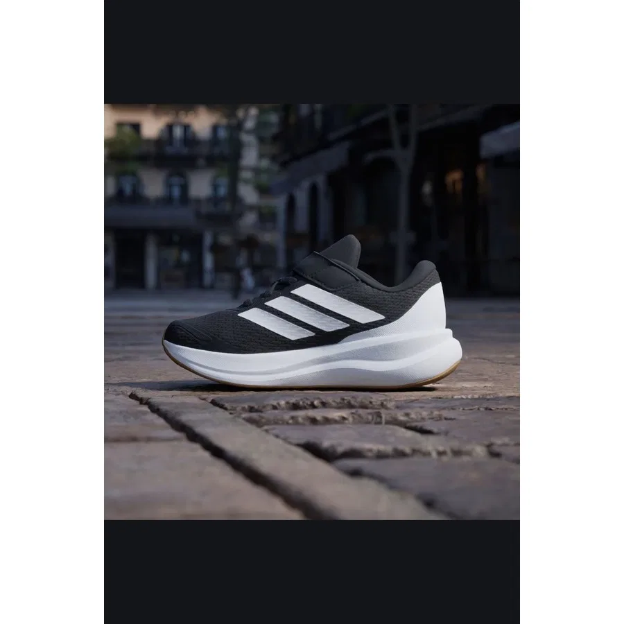 Детские спортивные кроссовки с липучками Runfalcon 6 adidas, Черно-белый — фото 2