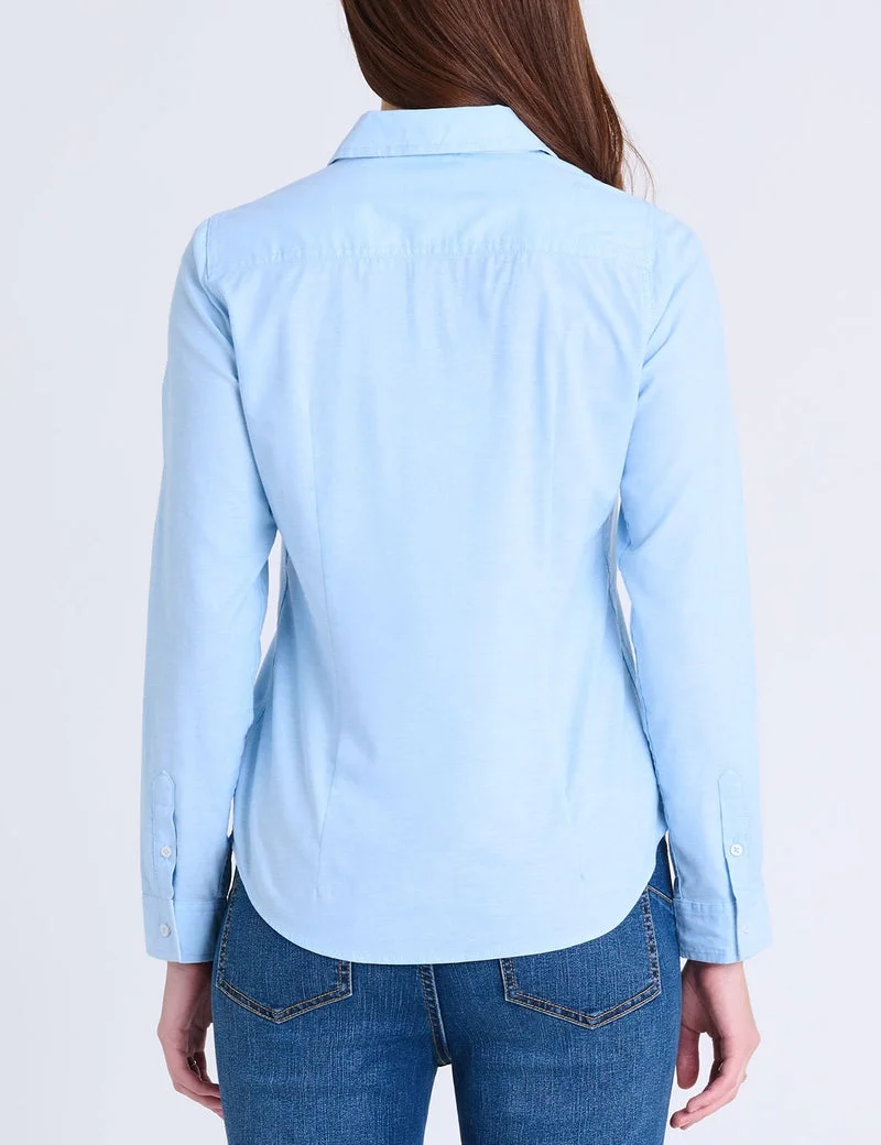 Рубашка-оксфорд U.S. Polo Assn. Long Sleeve Solid Stretch, голубой — фото 2