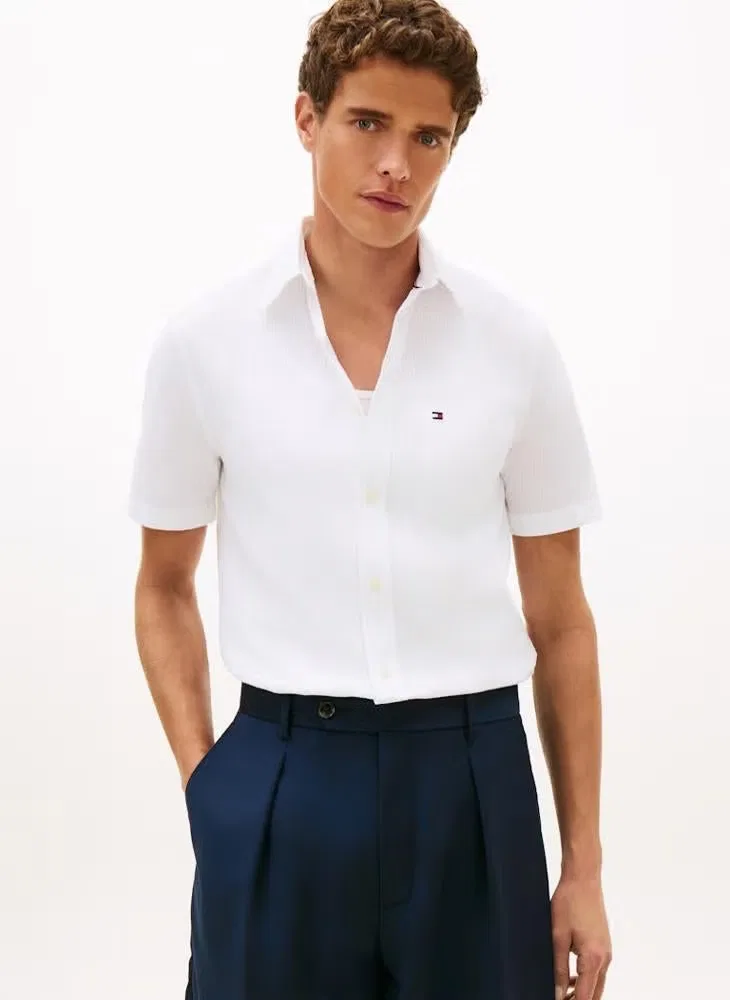 Рубашка из сирсакера с коротким рукавом Tommy Hilfiger, белый