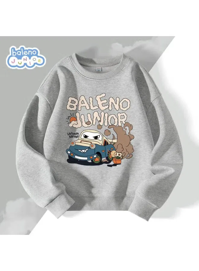 Свитшот с круглым выворотом для мальчиков Baleno, серый — фото 3