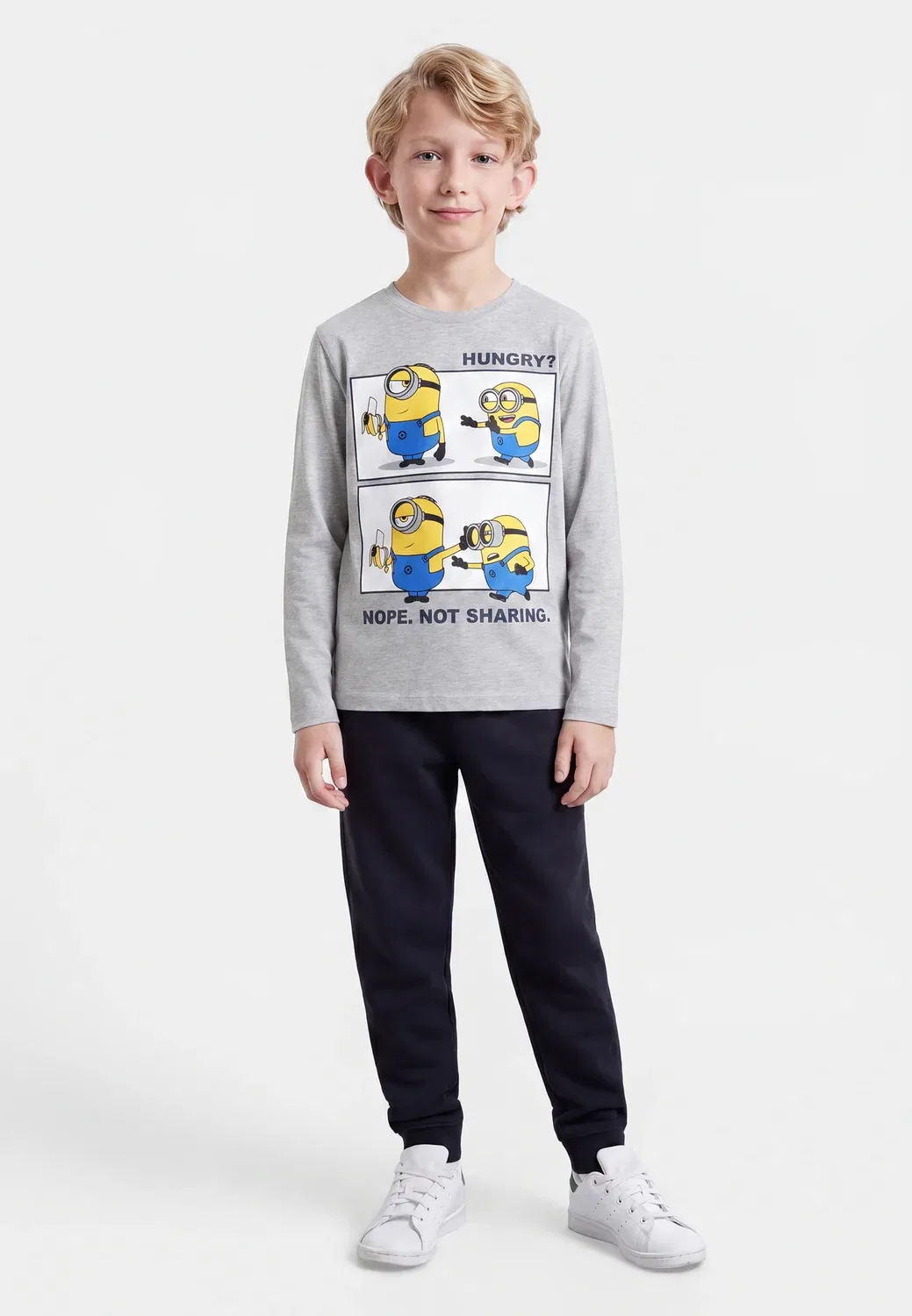 Футболка с длинными рукавами Nkmaban minions Name It, Grey Melange