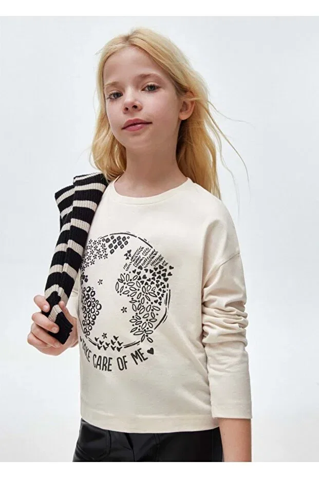 Детская футболка для девочек с длинным рукавом Mayoral, Cream
