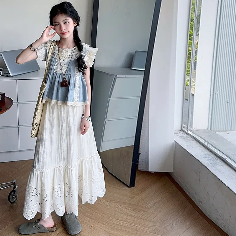 Детский комплект для девочек с длинным рукавом из футера, High-Quality 2-Piece Set, PLANDOO — фото 4