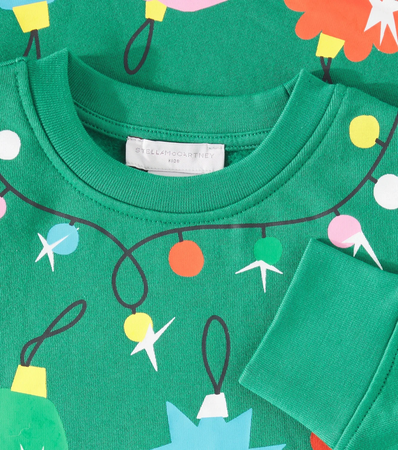 Платье из флиса с принтом и рисунком Stella McCartney Kids, зеленый — фото 2