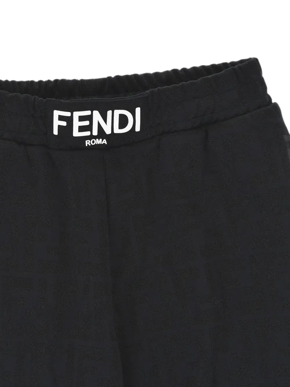 Спортивные брюки с монограммой и блестками Fendi Kids, черный — фото 3