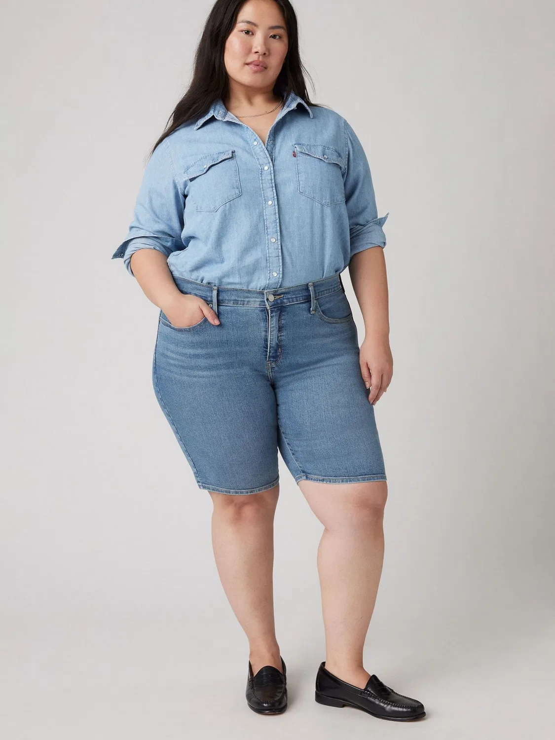 Бермуды shaping Levi's, Camp Denim Blue — фото 4