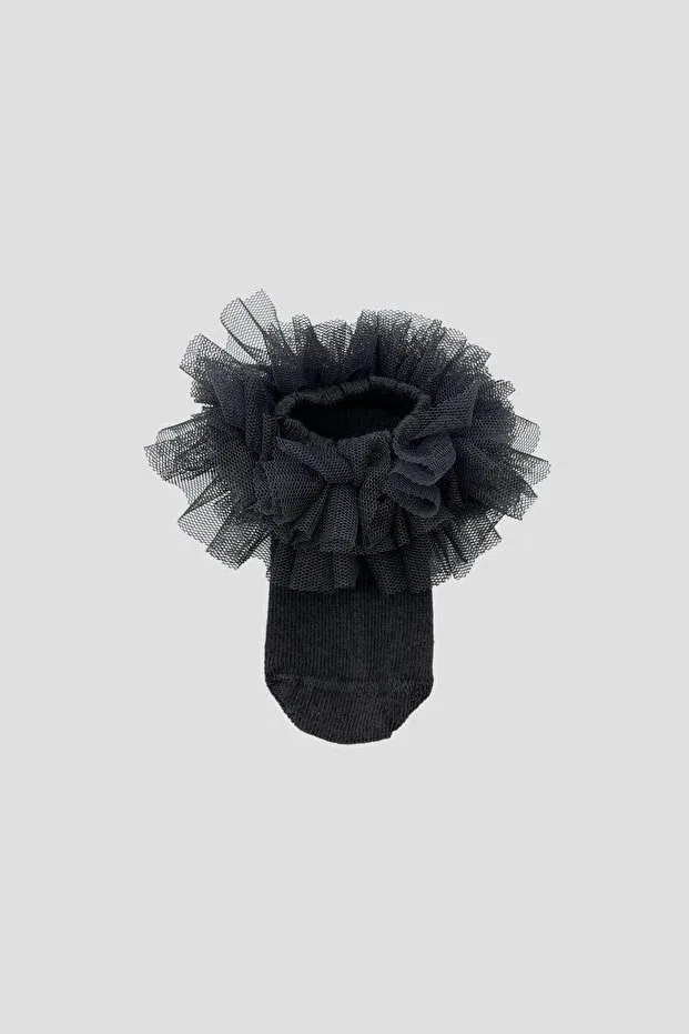 Детские носочки для девочек с оборкой Defne Baby, Smoke Grey — фото 3