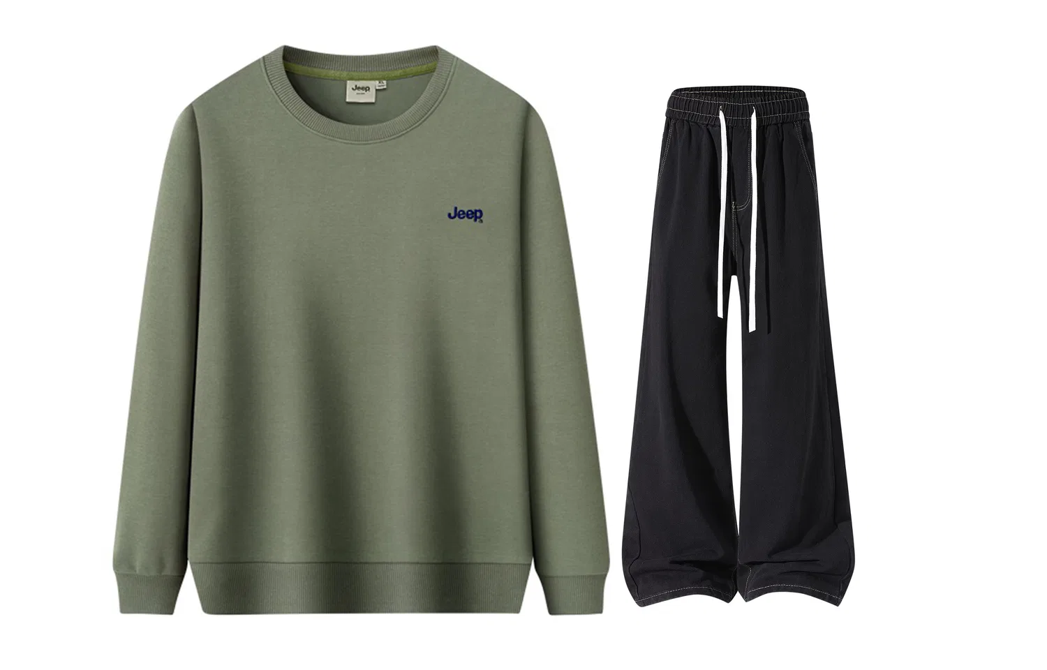 Детский комплект из футерованной куртки и джинсов с начесом Jeep, Olive Green/Black Grey