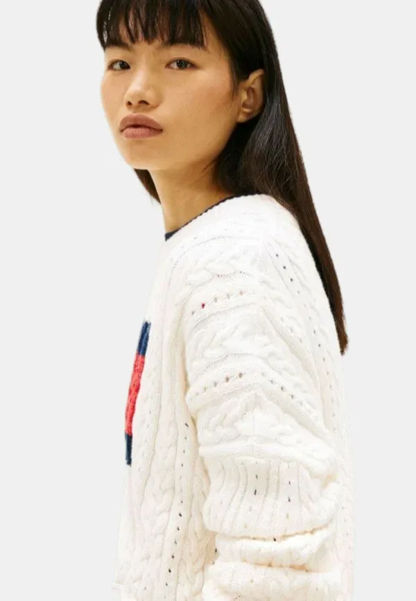 Джемпер с принтом Pullover Tommy Hilfiger, white, белый — фото 4