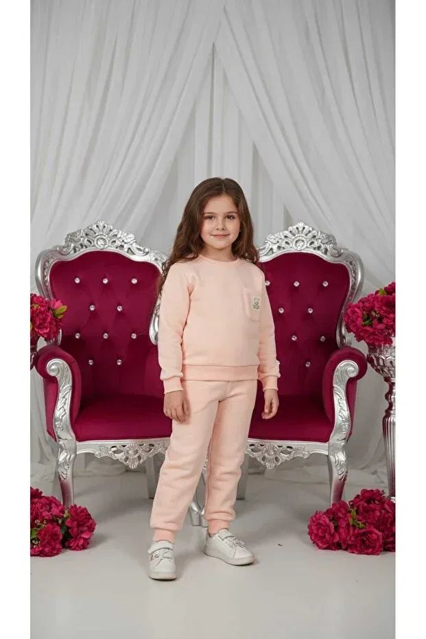 Детский спортивный костюм для девочек из трикотажа Love, Pink — фото 2