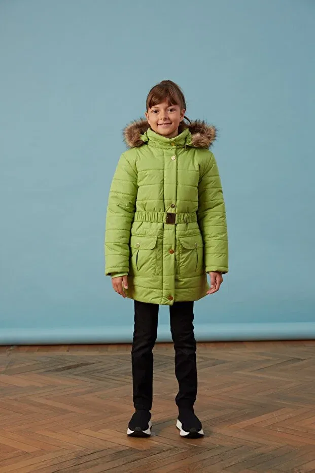 Детское пальто для девочек с капюшоном Men Anorak, Green