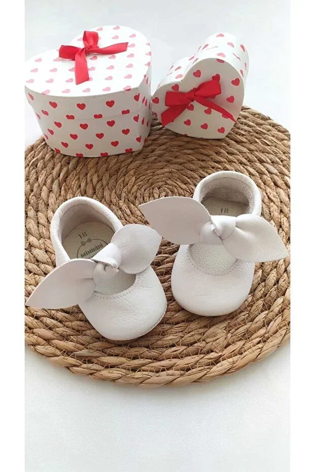 Детские мокасины для девочек кожаные Angel Minibiri, White — фото 4
