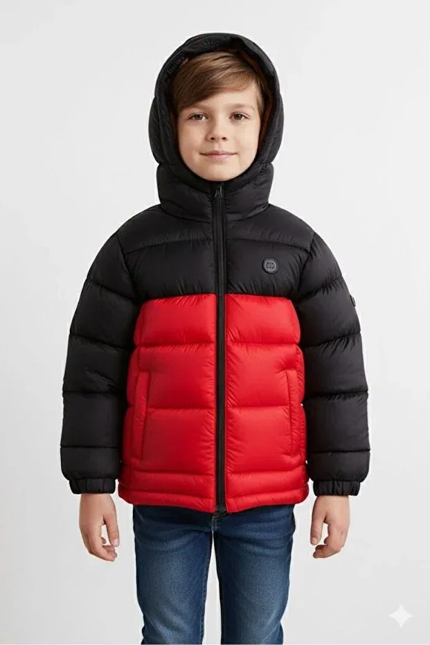 Детский пуховик с капюшоном Lesso Kids, Red