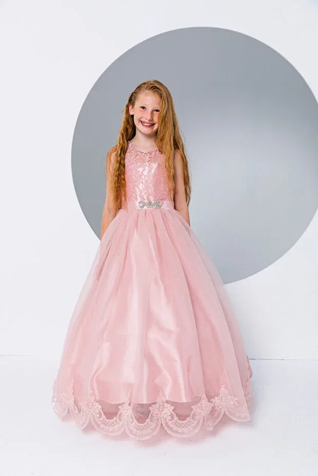 Детское платье для девочек с кружевной отделкой Evening Dress Incity, Pink