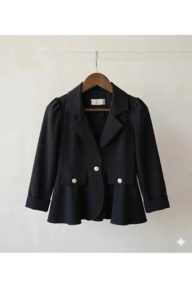 Детский блейзер для девочек хлопковый Basics May Marka, Black — фото 4