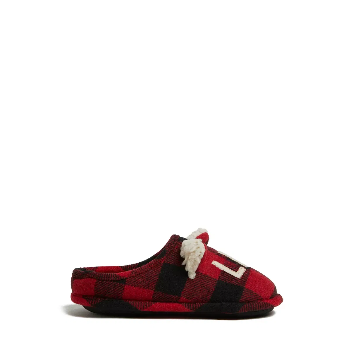 Детские тапочки-сабо для девочек с принтом Buffalo Check Lil Bear Dearfoams, Red Plaid — фото 2