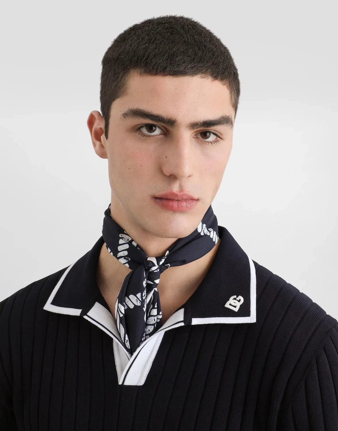 Хлопковая рубашка поло DOLCE & GABBANA, бежевый — фото 4