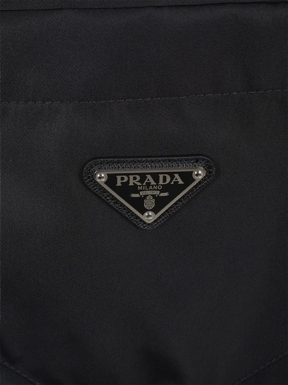 Рубашка из нейлона с логотипом Prada, черный — фото 3