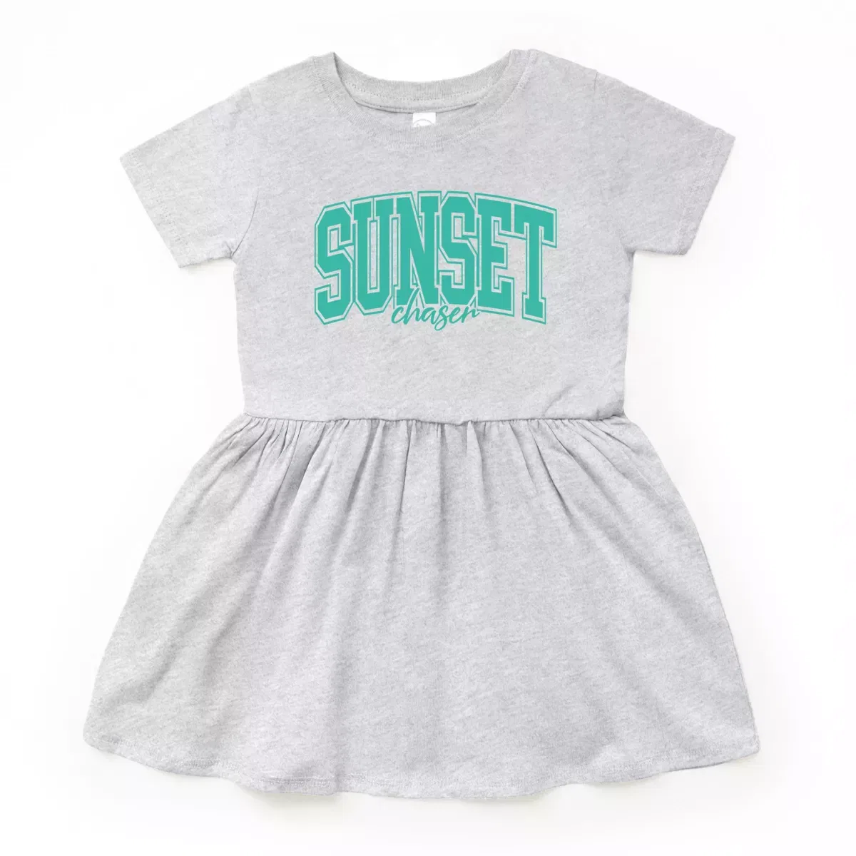 Детское платье для девочек с принтом Varsity Sunset Chaser The Juniper Shop, Heather Grey