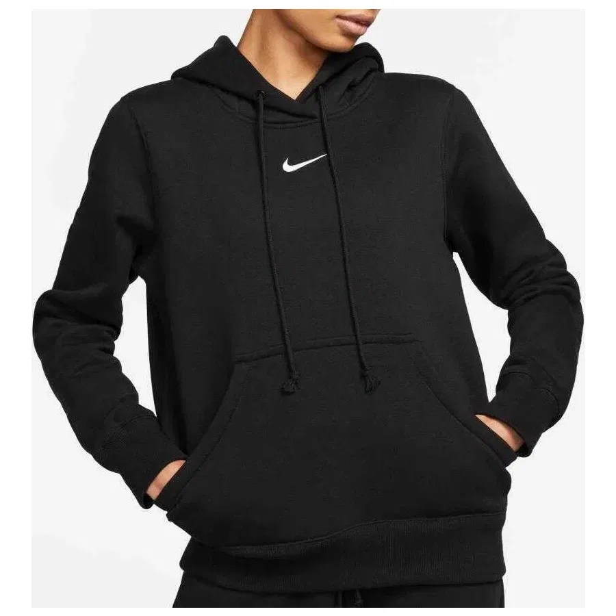 Женский свитшот с капюшоном Nike Sportswear Phoenix Fleece Po Hoodie, Черный — фото 4