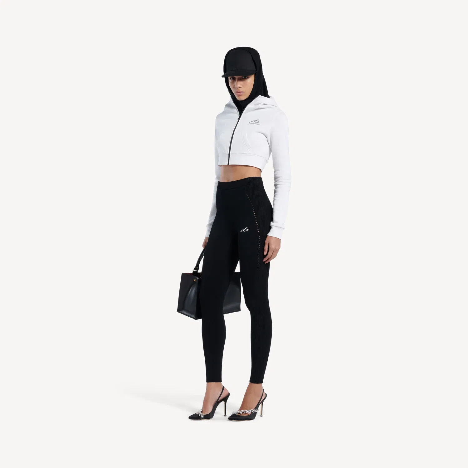 Женская толстовка (худи) Cocoon из теквира белого цвета Balenciaga — фото 2
