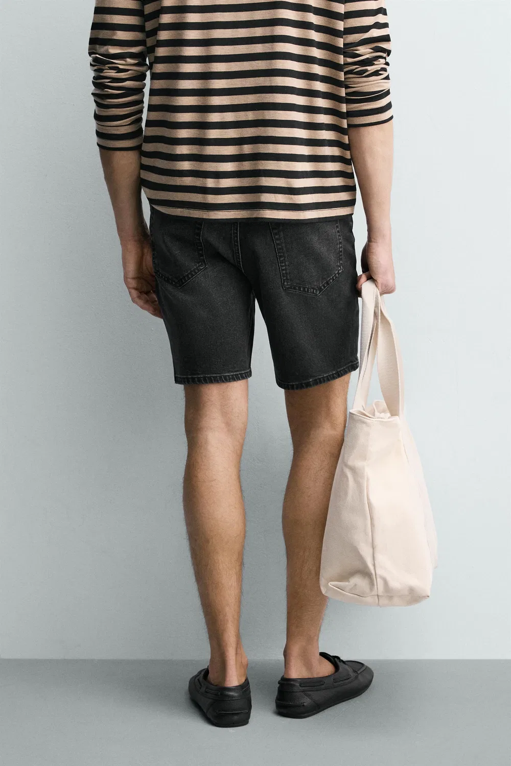 ДЖИНСОВЫЕ ШОРТЫ СТАНДАРТНОГО КРОЯ-БЕРМУДА ZARA, Charcoal — фото 3