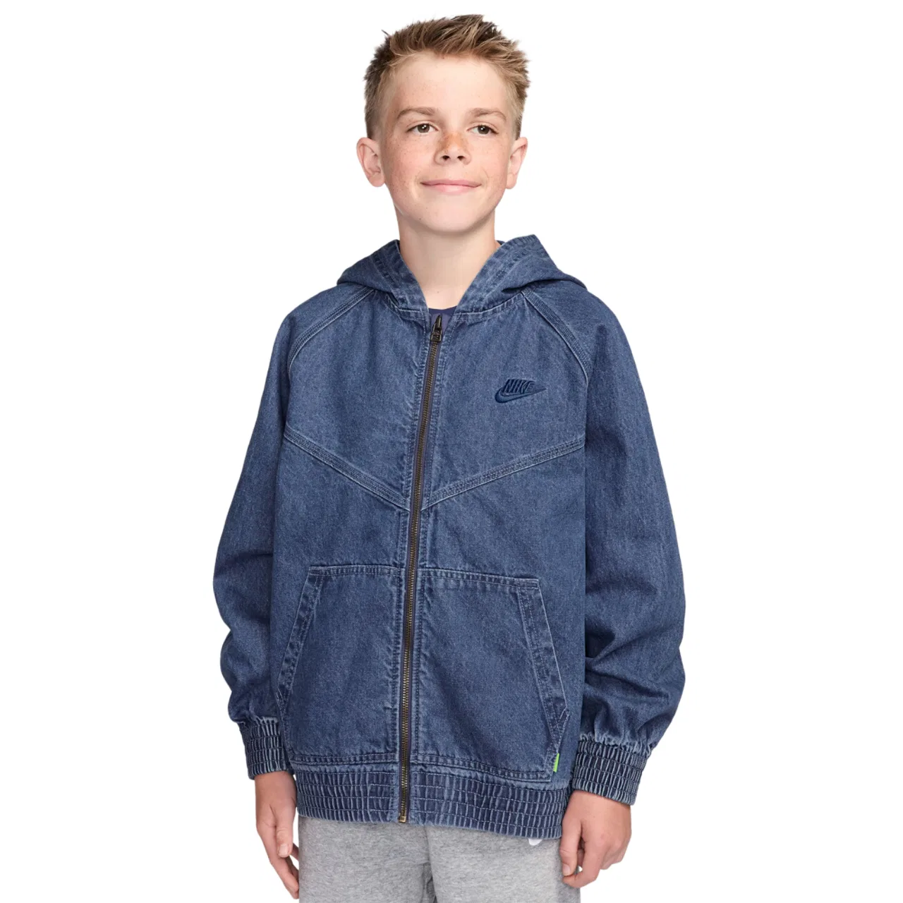 Куртка джинсовая для мальчиков NSW WR Full Zip Nike, цвет Mystic Navy/Mystic Navy
