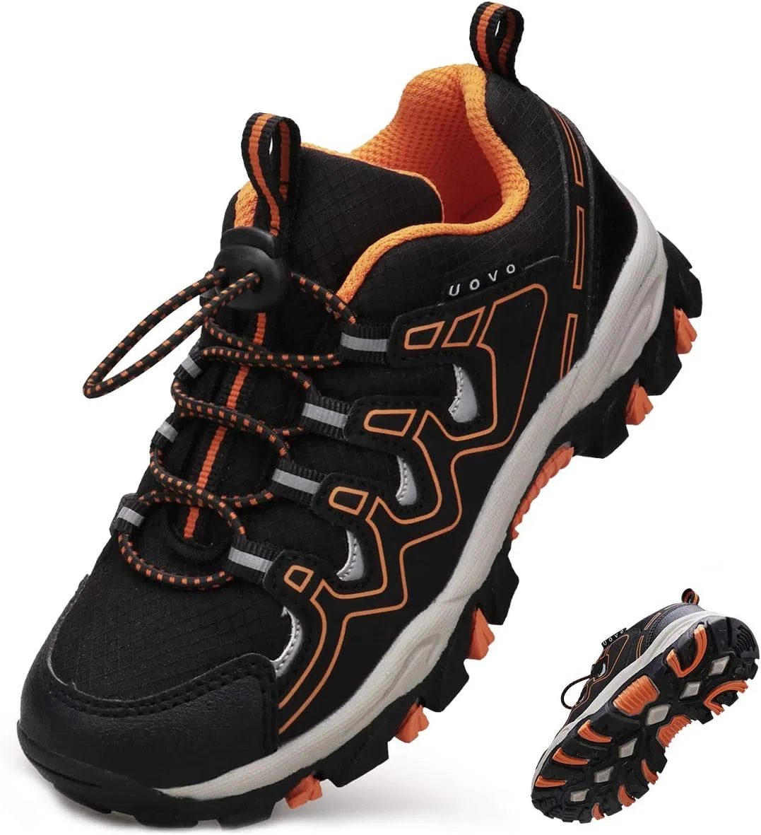 Детские кроссовки для мальчиков с принтом UOVO, Black/Orange-One