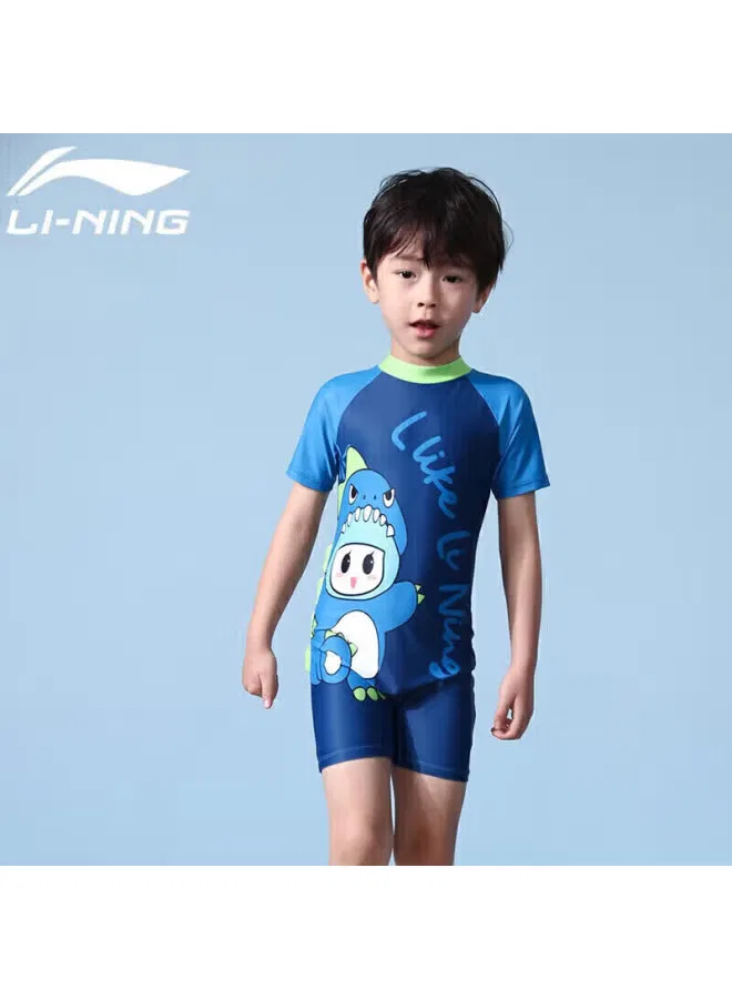 Купальник детский слитный с защитой от солнца 902 Li-Ning, синий — фото 2