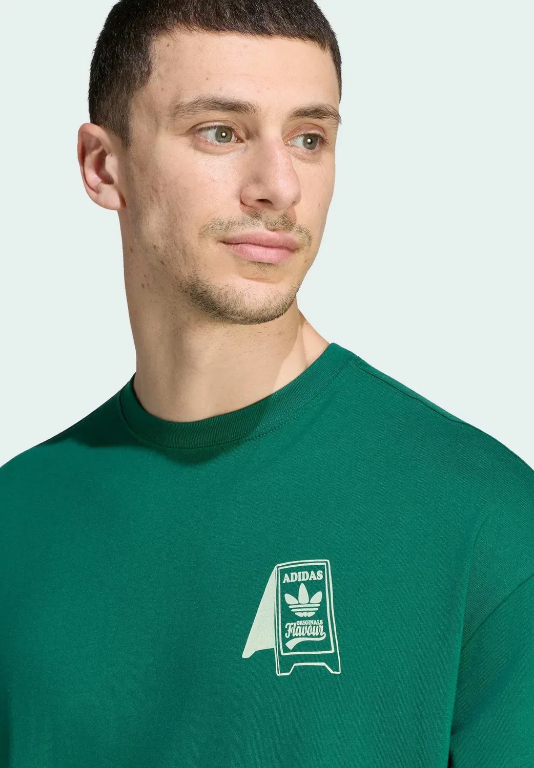 Футболка с принтом для передвижной закусочной Adidas Originals, Collegiate Green — фото 3