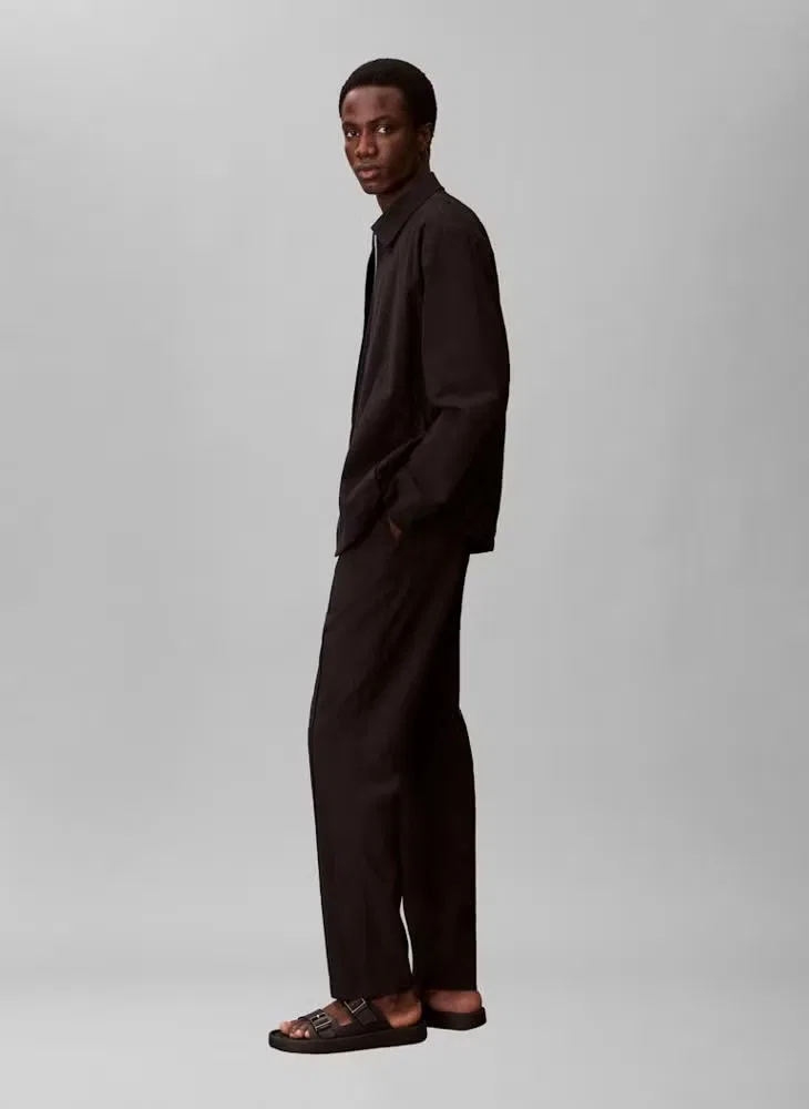 Брюки на резинке Seersucker Calvin Klein, черный — фото 3
