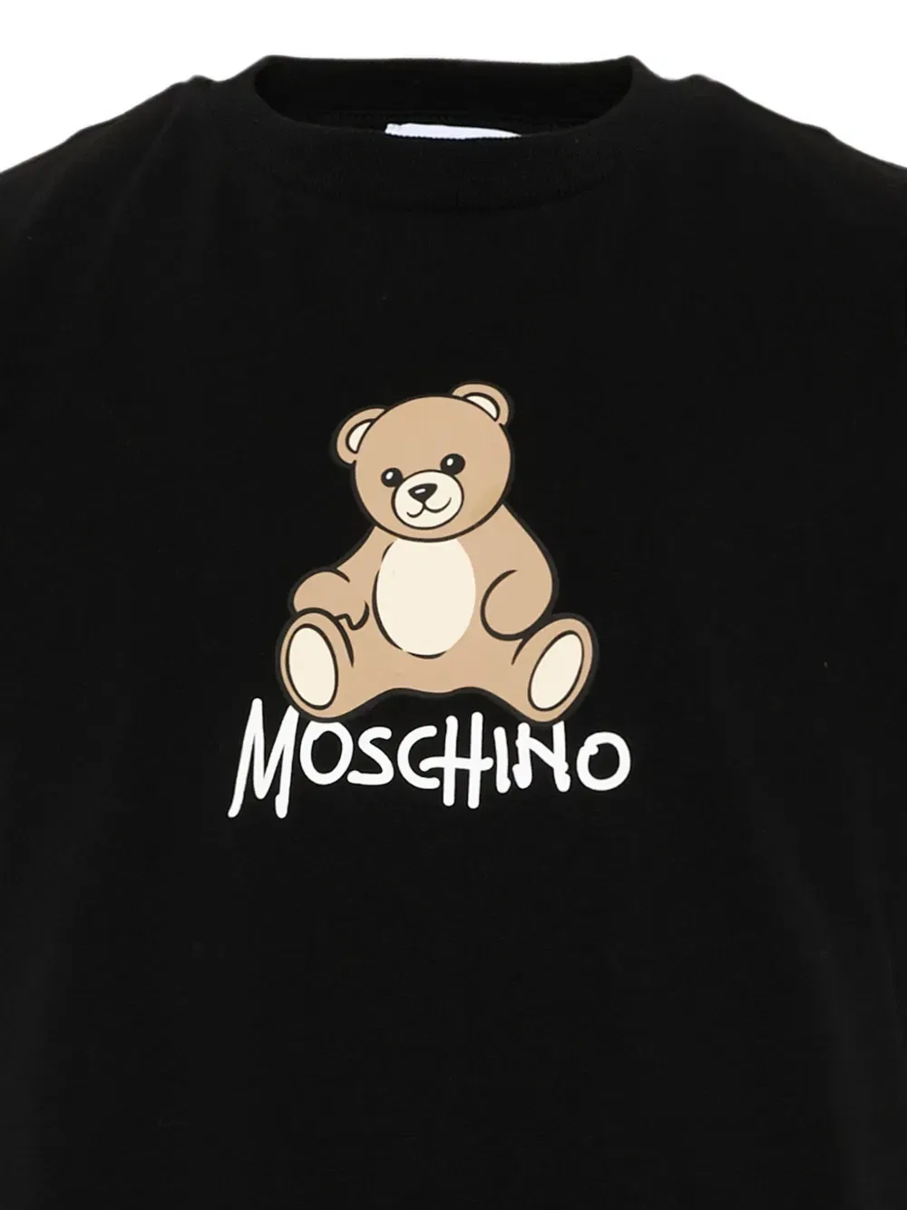 Футболка с логотипом в виде медвежонка на принте Moschino Kids, черный — фото 3