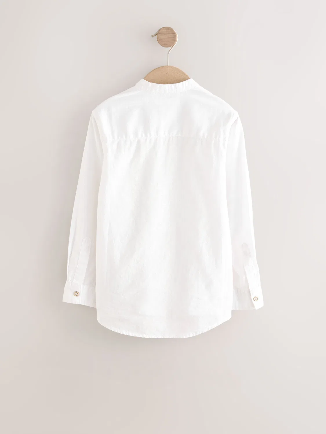 Рубашка с воротником гранд, модель Grandad Collar Next, кремовый — фото 2