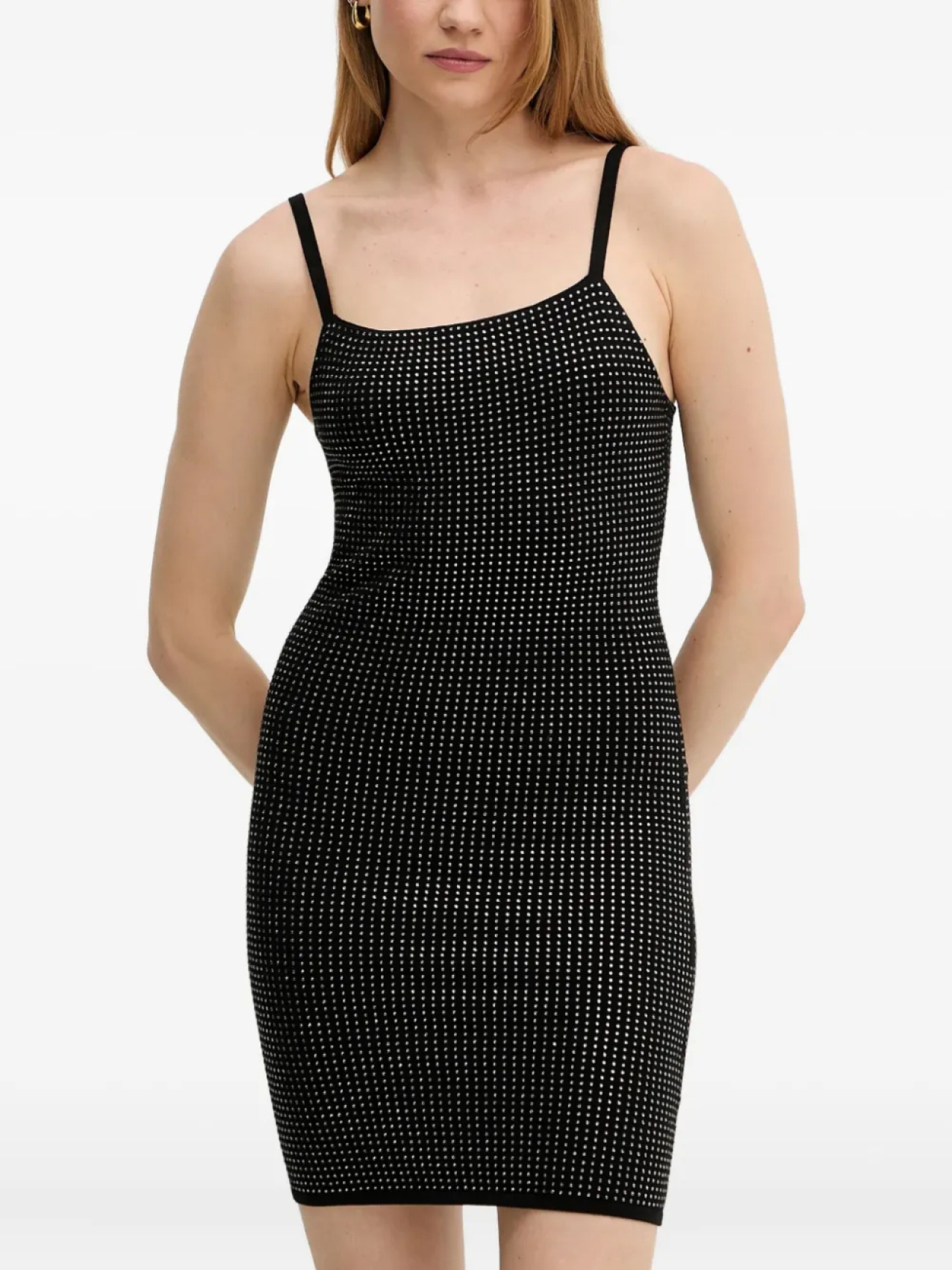 

GUESS USA мини-платье с отделкой, черный