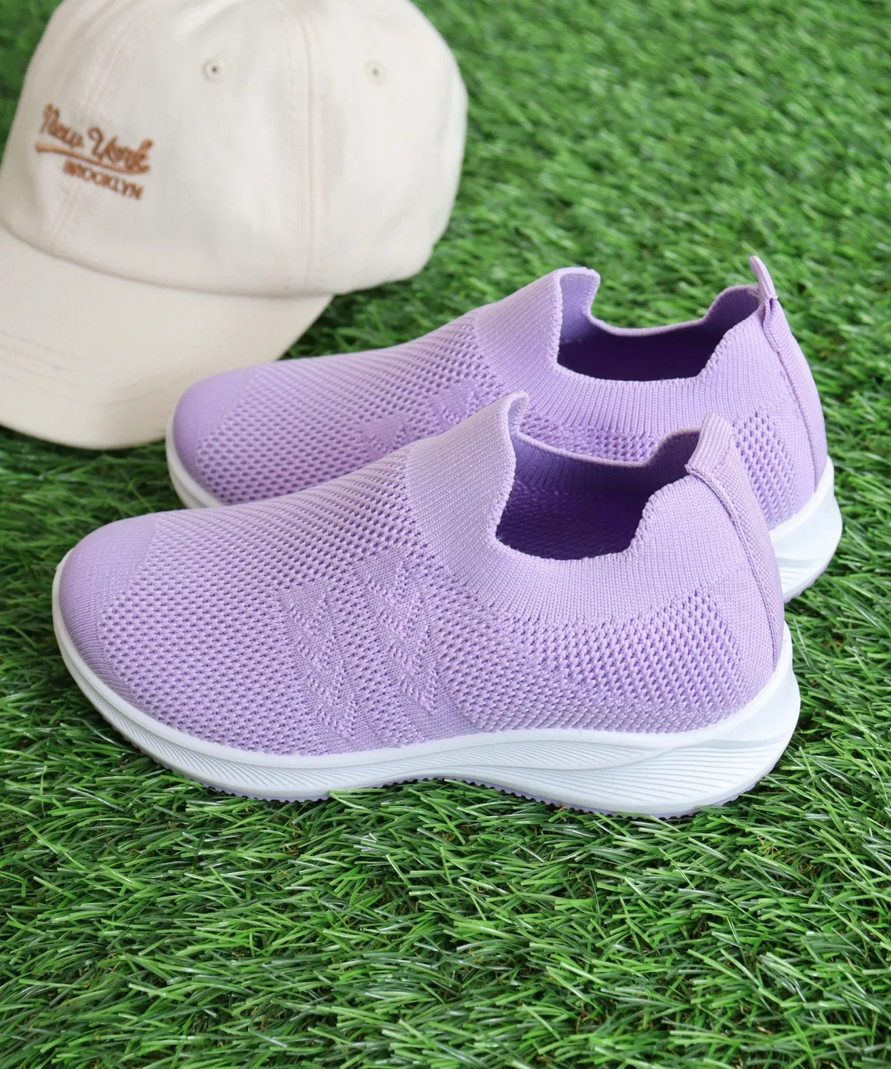 Детские легкие слипоны из нитка с принтом, модель K's Plus FUNALIVE, Lavender