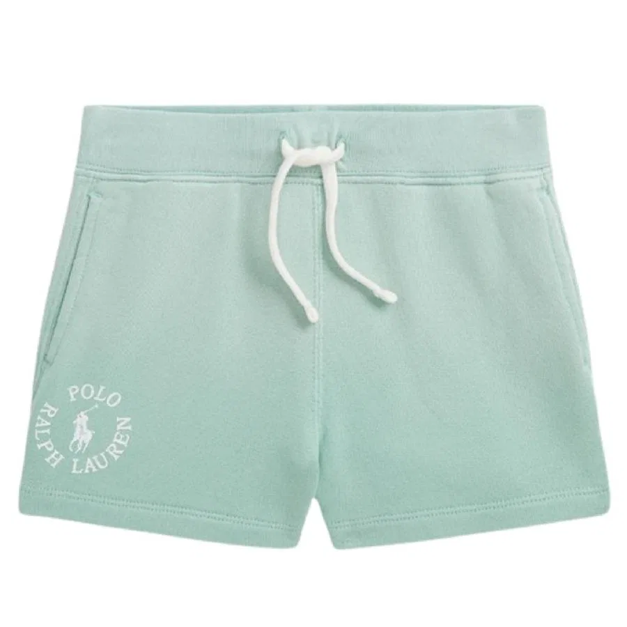 Шорты хлопковые с вышитым логотипом Girls Embroidered Logo Cotton Shorts Polo Ralph Lauren, Green