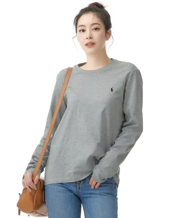 Футболка с длинным рукавом хлопковая крейнек Polo Ralph Lauren, серый — фото 3